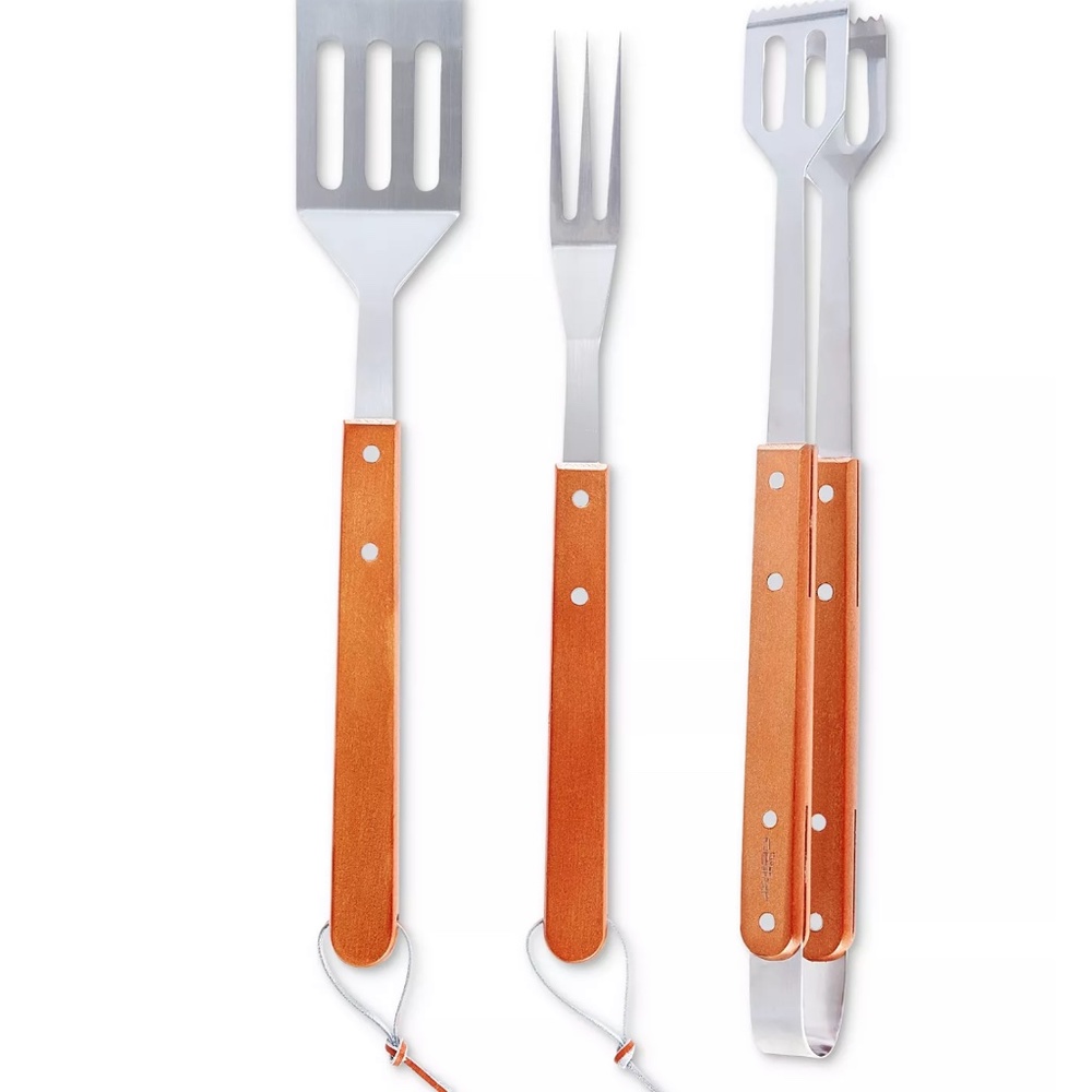 NIP! 3 Piece BBQ Wood Tool Set by The Cellar!